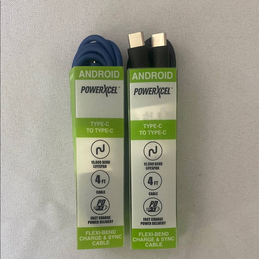 Type-C to Type-C Charger Cable - Blue and Black